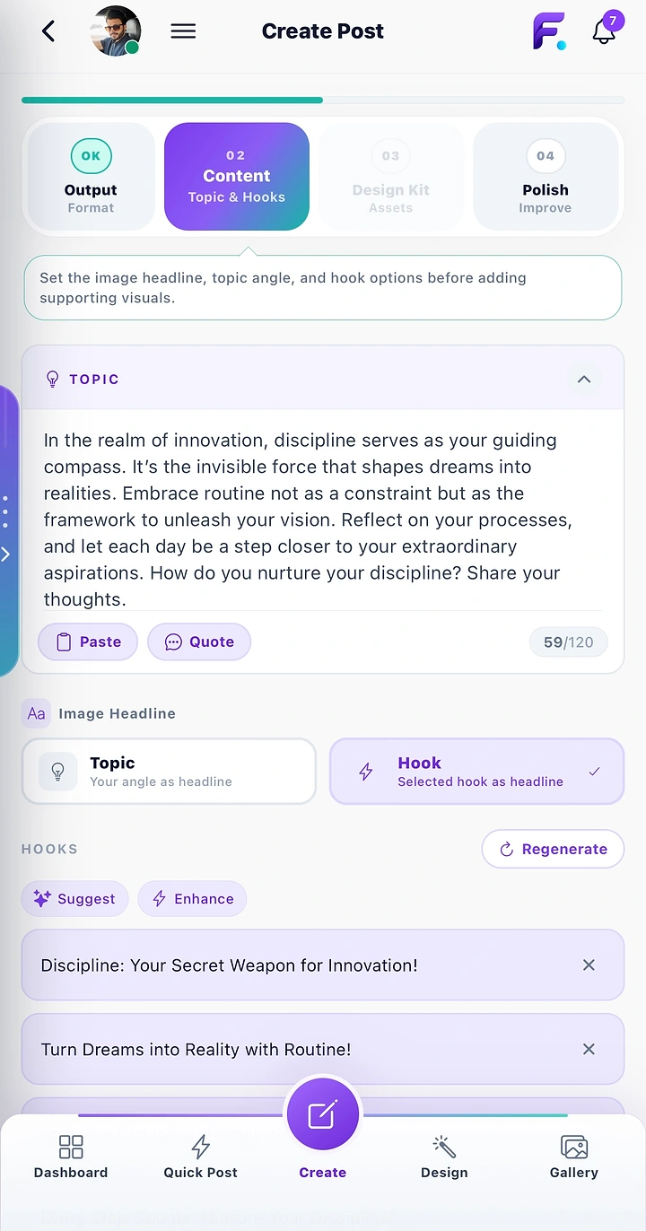 Add social post content and hooks
