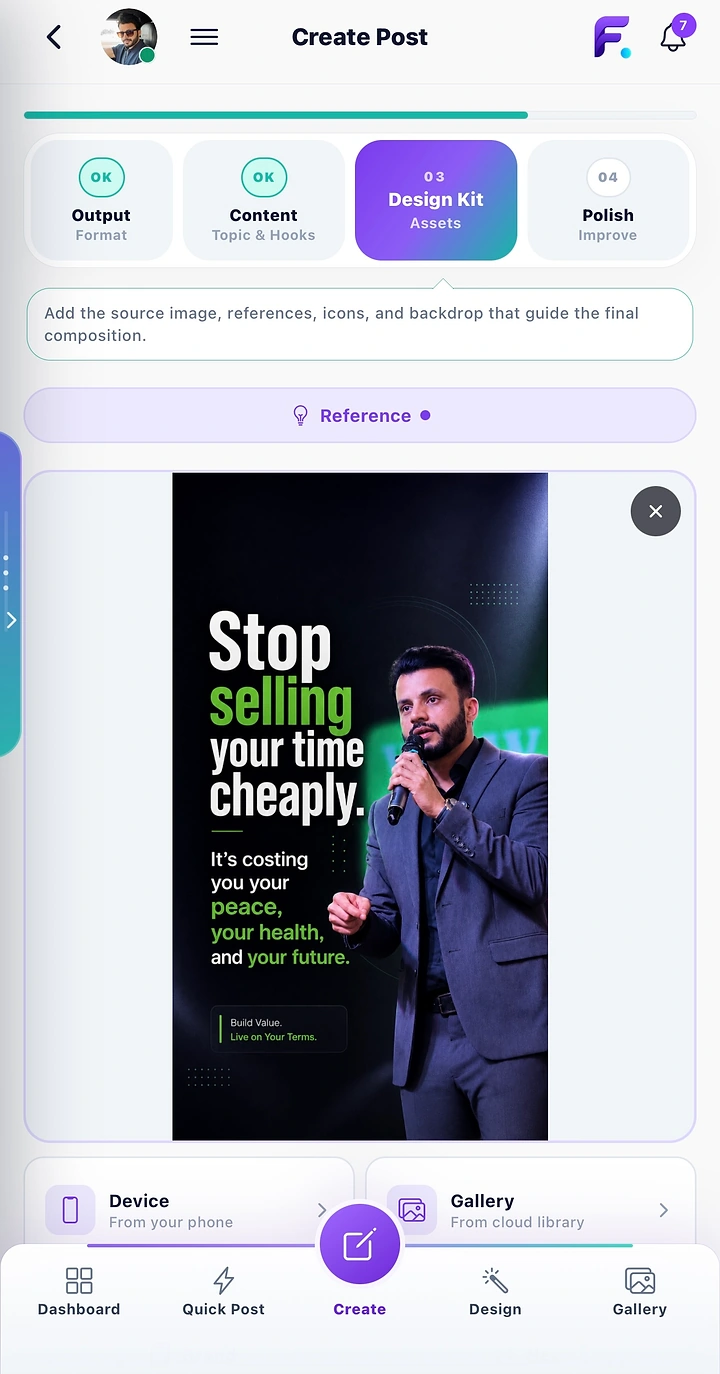Configure the social post design kit